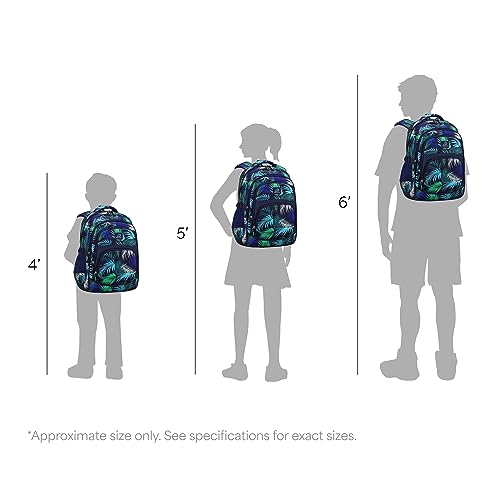 MYGOO Kids Backpack for Boys | Tropical Design Backpack for Teen | Grove Collection | 17" Tall | 24L Capacity | Foliage Black