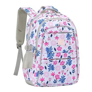 mygoo kids backpack for girls | educational backpack for youngster | euclid collection | 17" tall | flower pink