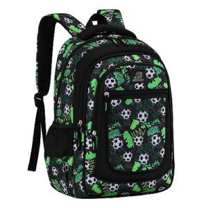 mygoo kids backpack for boys | school backpack for teen | vineyard collection | 17" tall | soccer green