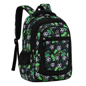 MYGOO Kids Backpack for Boys | School Backpack for Teen | Vineyard Collection | 17" tall | Soccer Green