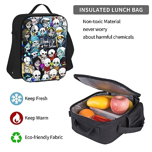 BNALAO Sans Cartoon Undertale Anime 3PCS Cartoon Backpack Set Laptop Backpack Portable Lunch Bag Print Pencil Case Travel Bags Daily