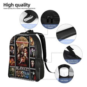Halloween Horror Movie Backpack, Multi-Function Travel Backpack, Adjustable Shoulder Strap Backpack 17"