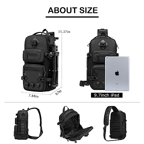 OZUKO Travel Sling Bag for Men Women，Large Capacity Multipurpose Chest Bag and Mini Crossbody Phone Bag