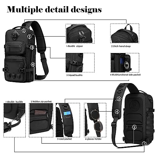 OZUKO Travel Sling Bag for Men Women，Large Capacity Multipurpose Chest Bag and Mini Crossbody Phone Bag