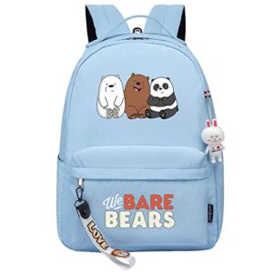 waroost student we bare bears casual cute daypack-large graphic bookbag lightweight durable rucksack for youth