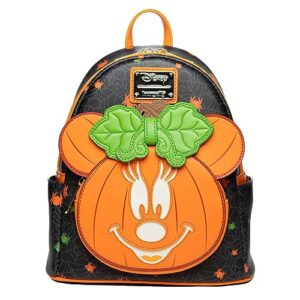 loungefly disney glow in the dark pumpkin minnie mouse women's backpack