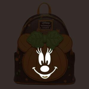 Loungefly Disney Glow in the Dark Pumpkin Minnie Mouse Women's Backpack