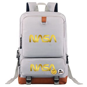 gengx unisex student canvas bookbag nasa novelty daypack-durable travel bagpack lightweight rucksack for teen