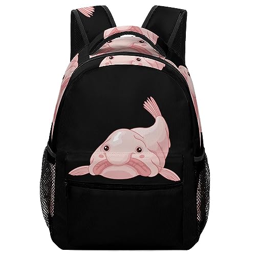 Cute Blob Fish Blobfish Lightweight Travel Backpack for Unisex Casual Laptop Bookbag for Camping