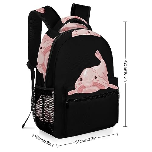 Cute Blob Fish Blobfish Lightweight Travel Backpack for Unisex Casual Laptop Bookbag for Camping