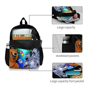 Angxtury Grizzy&Lemmings Backpack For Girls Boys Laptop Daypack Student Bookbag For School Travel Casual