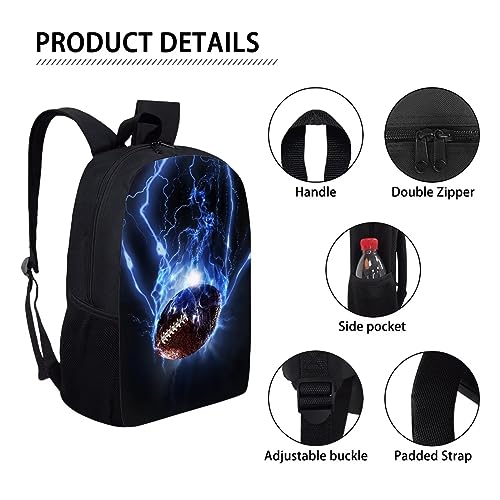 AmzPrint American Football Backpacks Students Rugby School Bag Backpack For Teenagers Boys And Girls Travel Study Backpack