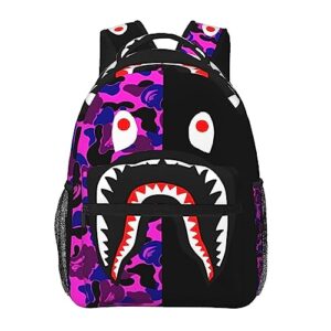 airpo shark teeth backpacks camouflage 3d print large capacity laptop daypack lightweight multiple backpack fashion travel shoulders bag for women men