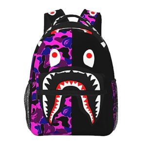 AIRPO Shark Teeth Backpacks Camouflage 3D Print Large Capacity Laptop Daypack Lightweight Multiple Backpack Fashion Travel Shoulders Bag For Women Men