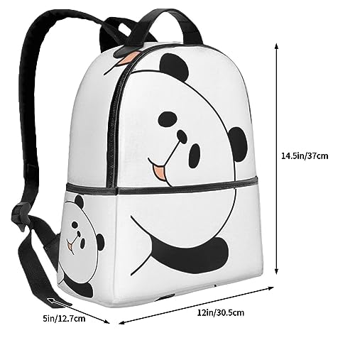 Fytrahzan Kawaii Panda Double Strap Shoulder B-Ag Book Bags Large Capacity Daypack Casual Travel B-Ag Notebook B-Ag