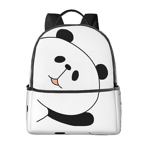 Fytrahzan Kawaii Panda Double Strap Shoulder B-Ag Book Bags Large Capacity Daypack Casual Travel B-Ag Notebook B-Ag