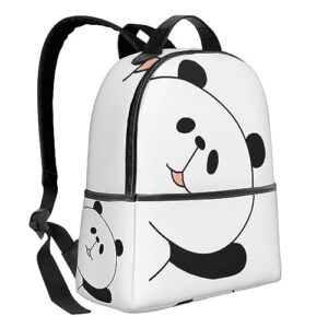 Fytrahzan Kawaii Panda Double Strap Shoulder B-Ag Book Bags Large Capacity Daypack Casual Travel B-Ag Notebook B-Ag