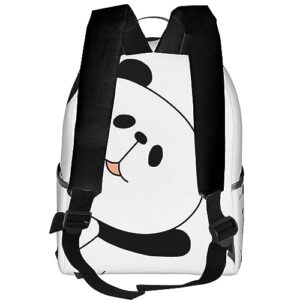 Fytrahzan Kawaii Panda Double Strap Shoulder B-Ag Book Bags Large Capacity Daypack Casual Travel B-Ag Notebook B-Ag