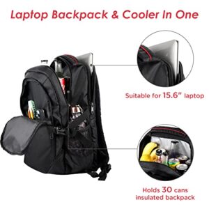OUTXE Cooler Backpack 22L Insulated Cooler Bag for 15.6" Laptop, 2 Pack Cup Holder for Bogg Bag, Drink Holder Accessories for Bogg Bags, Insert Charm Water Bottle Holder Compatible with Bogg Bag