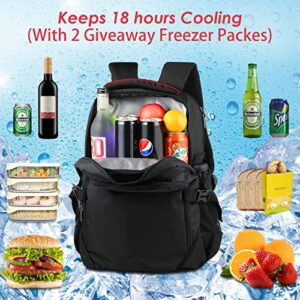 OUTXE Cooler Backpack 22L Insulated Cooler Bag for 15.6" Laptop, 2 Pack Cup Holder for Bogg Bag, Drink Holder Accessories for Bogg Bags, Insert Charm Water Bottle Holder Compatible with Bogg Bag