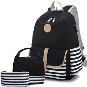 Lmeison Cow Print Backpack with Lunch Bag & Cute Backpack for Teen Girls with Lunch Bag