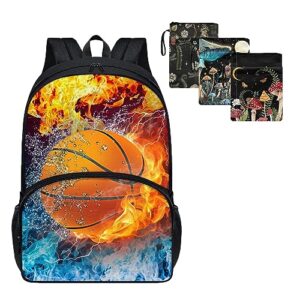 drydeepin basketball backpack with book covers