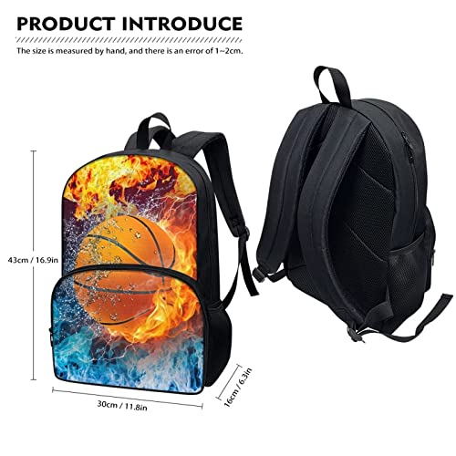 Drydeepin Basketball Backpack with Book Covers