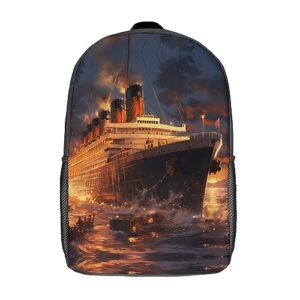 escape from boat the titanic 17 inch backpack travel laptop dayback shoulder back pack for men women