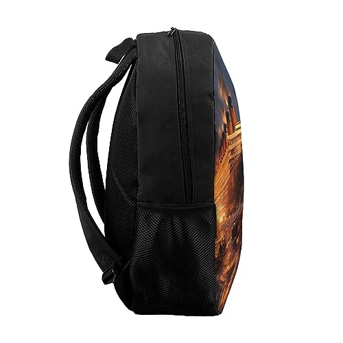 Escape from Boat The Titanic 17 Inch Backpack Travel Laptop Dayback Shoulder Back Pack for Men Women