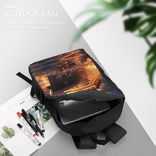 Escape from Boat The Titanic 17 Inch Backpack Travel Laptop Dayback Shoulder Back Pack for Men Women