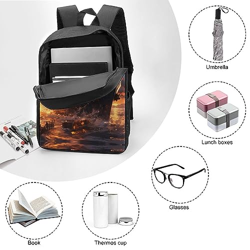 Escape from Boat The Titanic 17 Inch Backpack Travel Laptop Dayback Shoulder Back Pack for Men Women