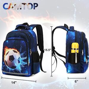 CAMTOP Soccer Backpack for School Kids Boys Backpacks Preschool Kindergarten Elementary Football Bookbag(Age 3-8 Years)