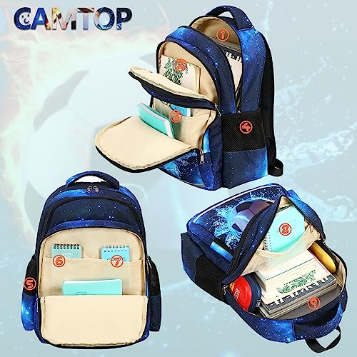 CAMTOP Soccer Backpack for School Kids Boys Backpacks Preschool Kindergarten Elementary Football Bookbag(Age 3-8 Years)