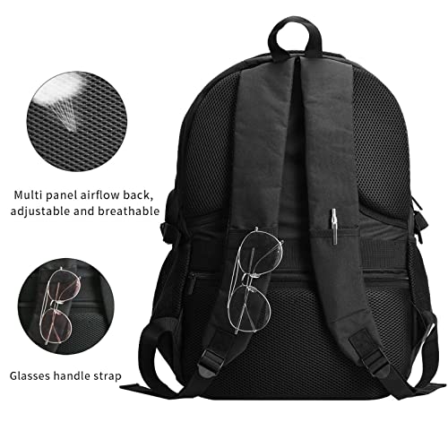 Elehuv Messi Soccer Fans 16IN Laptop Backpack Work College Computer Bag Travel Daypack With Usb Charging Port for Men Women