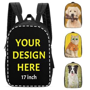 xhrefvo custom backpack personalized add your photo text logo laptop bag customized 17in casual travel work backpack
