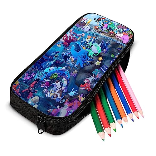 DOKERS 3PCS Lightweight Anime Backpack Set 17IN Cartoon Backpack with Lunch Bag and Pencil Case Color3