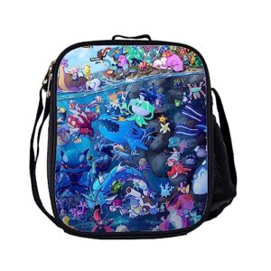 DOKERS 3PCS Lightweight Anime Backpack Set 17IN Cartoon Backpack with Lunch Bag and Pencil Case Color3