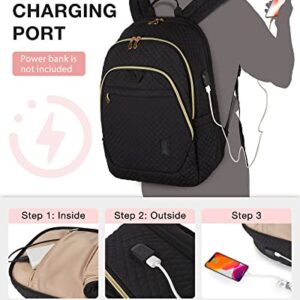 BAGSMART Backpack for Women & Electronics Organizer Set, College Must Haves, Travel Essentials for Women, Black
