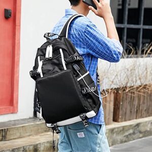 Waroost PSG Novelty Bagpack Messi Canvas Bookbag-Lightweight Large Knapsack with USB Charging Port for Travel,Outdoor