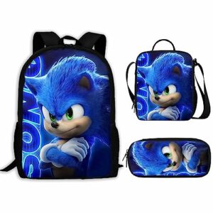 sfzwcz adventure anime backpack set lightweight cartoon backpack with lunch box travel companion