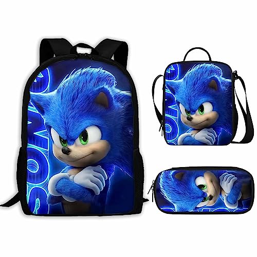 SFZWCZ Adventure Anime Backpack Set Lightweight Cartoon Backpack With Lunch Box Travel Companion