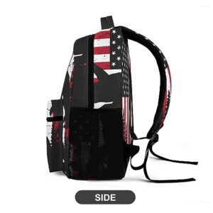 Bigfoot and American Flag Travel Laptop Backpack Durable Computer Bag Daypack for Men Women