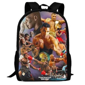 newcreatees laptop backpacks mike boxer tyson unisex backpack multipurpose double shoulder bag for travle camping hiking work gifts