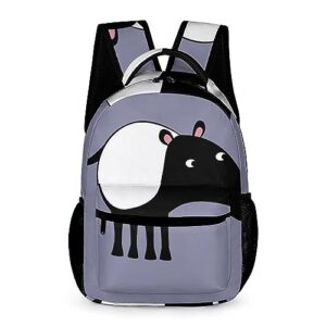 supdreamc cute malayan tapir purple art rucksacks lightweight multipurpose anti-theft shoulder bag big capacity traveling & camping backpack with side pockets