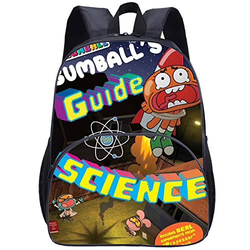 UMocan Teen The Amazing World of Gumball Bookbag,Water Proof Travel Daypack Canvas Knapsack with Frontal Pocket