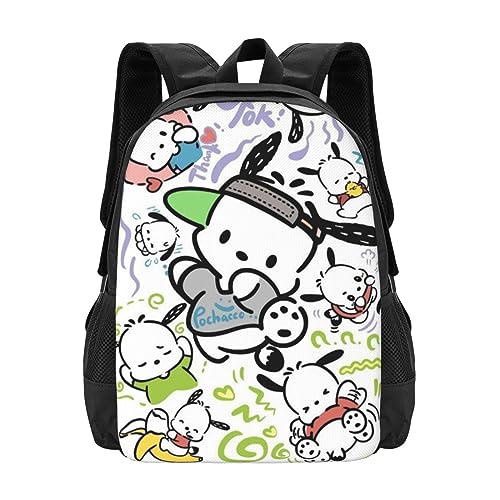 RODES Cartoon Backpack Pochacco Anime Backpack Large Capacity Durable Rucksack Work Hiking Travel Daypack Lightweight Multifunctional Casual Laptop Shoulder Gift