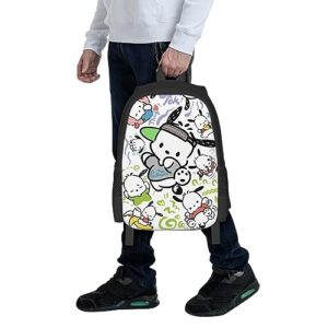 RODES Cartoon Backpack Pochacco Anime Backpack Large Capacity Durable Rucksack Work Hiking Travel Daypack Lightweight Multifunctional Casual Laptop Shoulder Gift