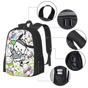 RODES Cartoon Backpack Pochacco Anime Backpack Large Capacity Durable Rucksack Work Hiking Travel Daypack Lightweight Multifunctional Casual Laptop Shoulder Gift