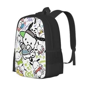 RODES Cartoon Backpack Pochacco Anime Backpack Large Capacity Durable Rucksack Work Hiking Travel Daypack Lightweight Multifunctional Casual Laptop Shoulder Gift