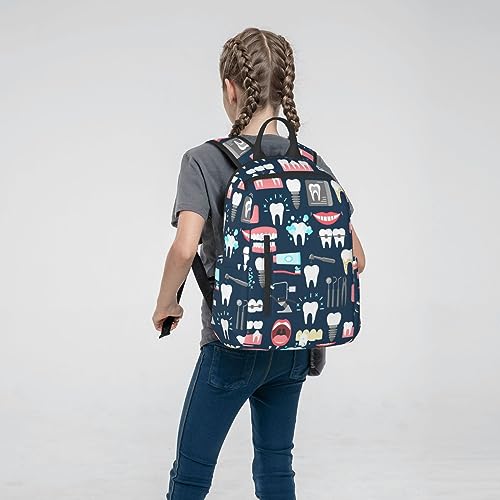 RIMENCH Big Backpack Travel, Or Work Bookbag Teeth Dental Seamless Pattern Laptop Daypacks